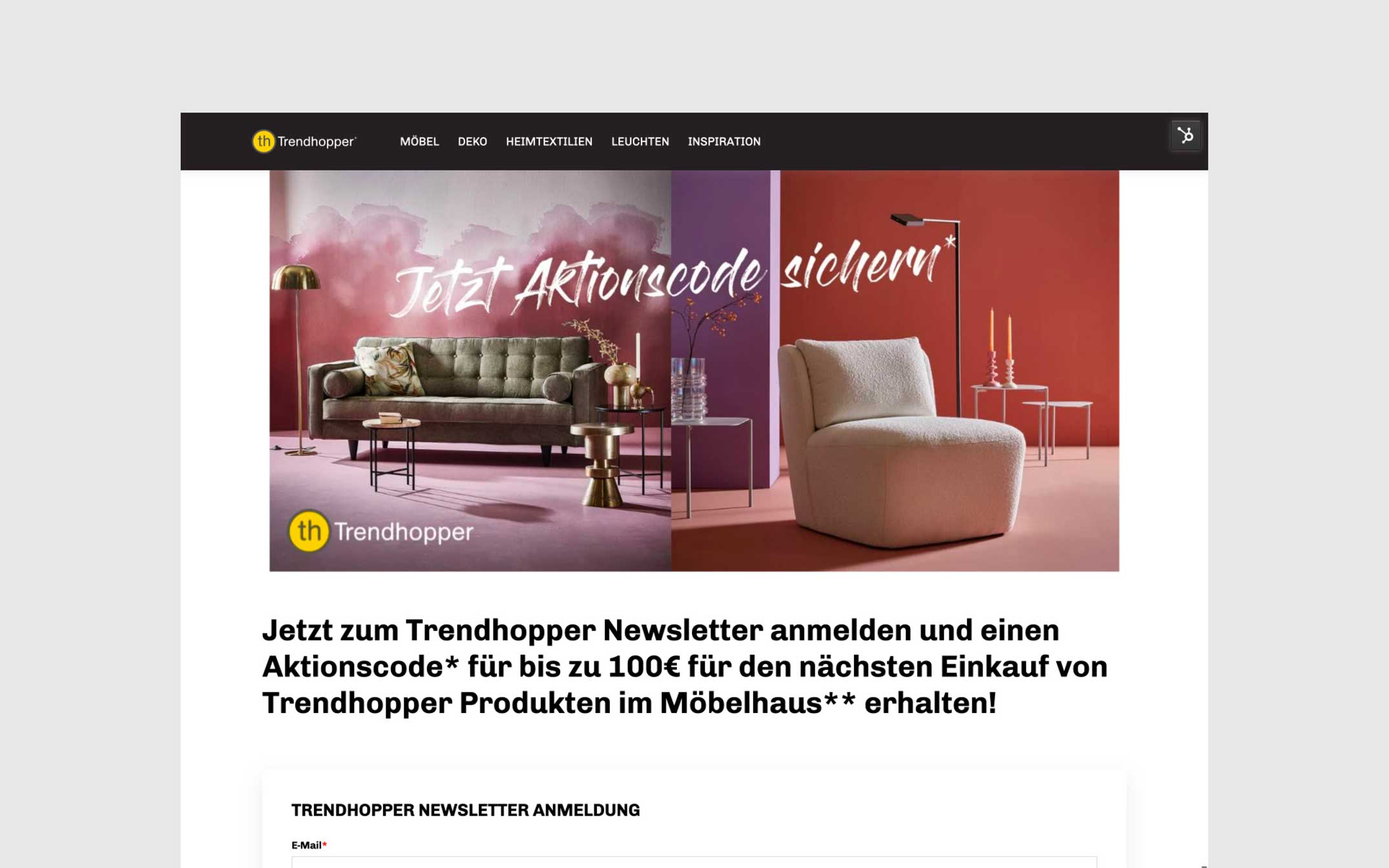 Trendhopper Landing Page